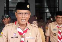 Bupati Ciamis Herdiat Sunarya (kiri), saat menghadiri rapat Mabicab Gerakan Pramuka di Gedung IC, Kamis (29/12/2022).