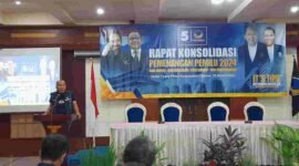 Ketua DPW Partai Nasdem, Saan Mustopa saat mengisi Konsolidasi Pemenangan Pemilu 2024 di Ciamis.