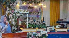 Kepala Sekolah SDN 3 Pawindan Ciamis, Eni Marliani, S.Pd,. M.Pd saat memberikan sambutan.