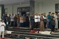 Jemaah Muhammadiyah Ciamis tengah melaksanakam salat idul adha.