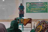 Ketua BKMM Kabupaten Ciamis, Hj. Talbiyah Munadi ketika memberikan sambutan dikegiatan Lomba Dakwah Islamiyah.