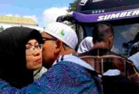 Kepulangan jemaah haji asal Ciamis disambut keluarga dengan suka cita