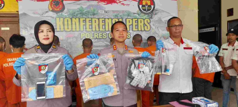 Polres Ciamis saat menggelar konferensi pers di Mapolres Ciamis, Selasa (8/8/2023).