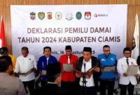 Deklarasi Pemilu Damai di Joglo KPUD Ciamis.