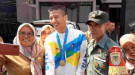 Abdal Jabil atlet tinju asal Ciamis mendapat penyambutan.