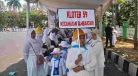 Peragaan manasik haji di Islamic Center Ciamis.