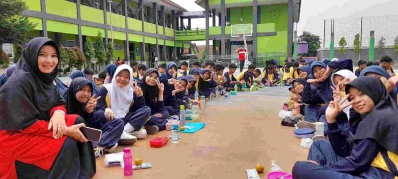 Kegiatan aksi bergizi di SMPN 2 Ciamis.