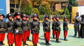 Lomba Variasi Baris-Berbaris (Alvaris) yang ke XVI tingkat SD/SMP Sederajat, Sabtu (28/10/2023).