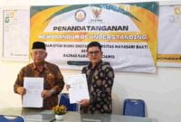 Penandatanganan kerja sama (MOU) antara Baznas Ciamis dengan Universitas Mayasari Bhakti Tasikmalaya di Aula Kantor Baznas Ciamis, Senin (6/11/2023).