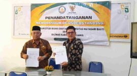 Penandatanganan kerja sama (MOU) antara Baznas Ciamis dengan Universitas Mayasari Bhakti Tasikmalaya di Aula Kantor Baznas Ciamis, Senin (6/11/2023).