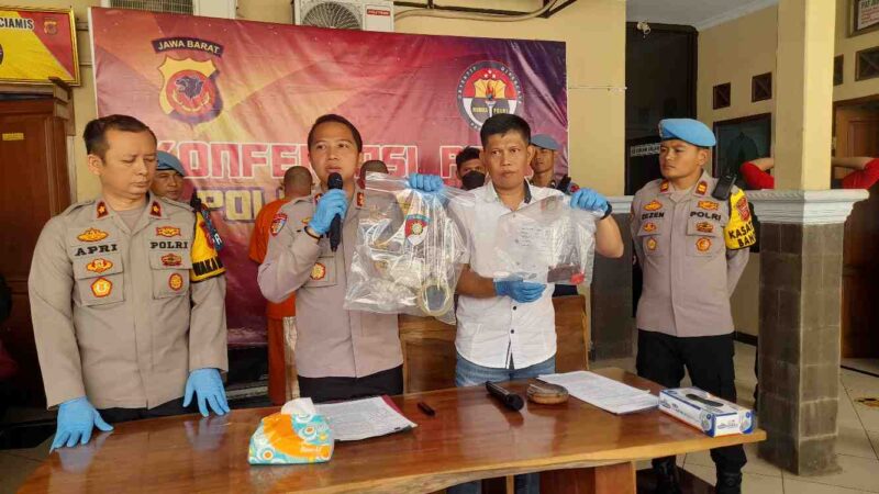 Pengungkapan kasus pencurian dengan kekerasan oleh Polres Ciamis.