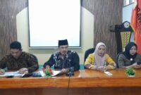 Bawaslu Kabupaten Ciamis tengab menggelar konferensi pers di Kantor Bawaslu, Selasa (19/12/2023).