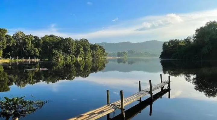 Lokasi wisata Situ Lengkong Panjalu Kabupaten Ciamis.