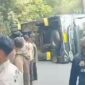 Bus pembawa rombongan Pramuka dari Kabupaten Ciamis terguling.