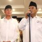 Caleg DPR RI Partai Gerindra Dapil Jabar X (Kuningan, Ciamis, Banjar dan Pangandaran) Nomor Urut 1, Mochamad Iriawan atau Iwan Bule (Kiri) dan Capres Partai Gerindra Nomor Urut 02, Prabowo Subianto (Kanan).