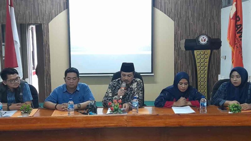 Konferensi pers Bawaslu Ciamis pada Kamis (8/2/2024). 