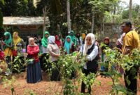 Caleg DPR RI dari Partai NasDem nomor urut 1 Dapil Jabar X (Kuningan, Ciamis, Banjar dan Pangandaran), Farahdibha Tenrilemba ketika bersama para petani di Ciamis 