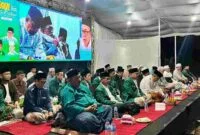 Istighosah dan haul ke-4 KH. Ahmad Bagdja di Lapangan BLK Yayasan Arkasih, Manggari, Kuningan, Selasa (06/02/2024).
