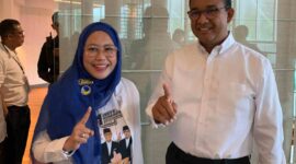 Caleg DPR RI Partai Nasdem Dapil Jabar X (Kuningan, Ciamis, Banjar dan Pangandaran) nomor urut 1, Farahdibha Tenrilemba bersama Capres, Anies Baswedan.