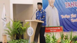 Bupati Ciamis, Dr. H. Herdiat Sunarya, MM menghadiri Halal Bohalal PGRI.