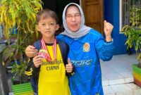 Siswa kelas 5 Sekolah Dasar Negeri 4 Ciamis, Feodora Javin Bintang Arasyid.