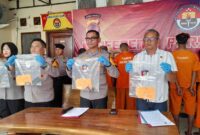 Konferensi Pers pengungkapan curanmor di Mapolres Ciamis.