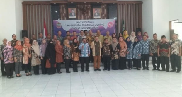 Rakor penurunan angka stunting di Aula Gedung PKK Ciamis.