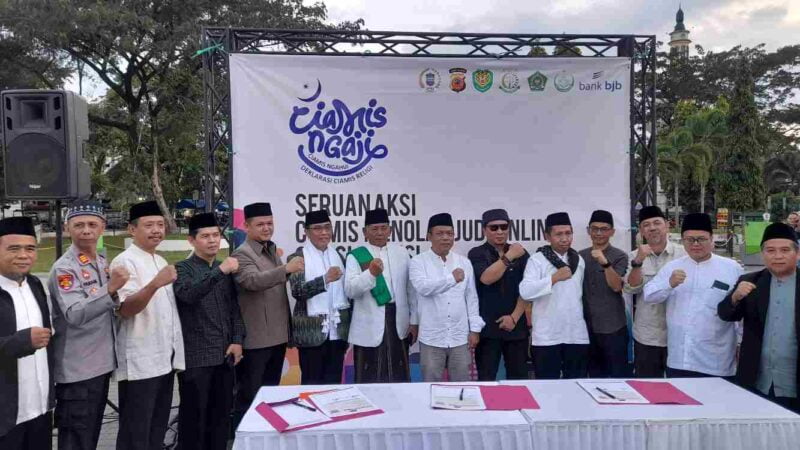 Para ulama dan unsur elemen menolak aktivitas perjudian di Ciamis.