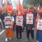 Demo buruh di Jakarta.
