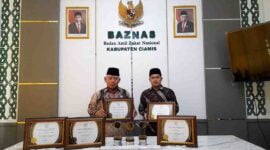 Ketua Baznas Ciamis, H. Lili Miftah, M.BA dan Sekretaris Baznas Ciamis, Kikin Mutaqin, S.Pd,. M.Pd.