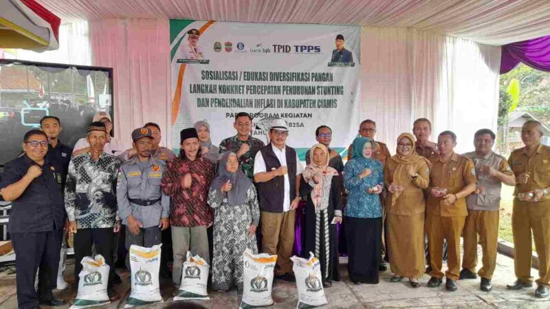 Sosialisasi dan edukasi tentang diversifikasi pangan di Halaman Desa Gunungsari, Kecamatan Sadananya, Selasa (06/08/2024).