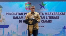 Sekretaris Daerah Ciamis, Andang Firman Triyadi tengah memberikan sambutan.