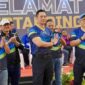 Menteri ATR/BPN AHY saat membuka Turnamen Voli Piala Menteri ATR/BPN di GOR Nanggala Kopassus, Cijantung, Jakarta Timur, Jumat (23/8/2024).