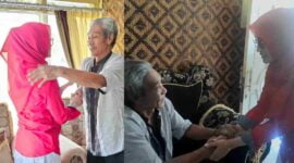 Miranti Mayangsari tengah menjenguk pendiri PKS Ciamis, Abah Oos.