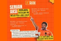 Seruan aksi Partai Buruh.