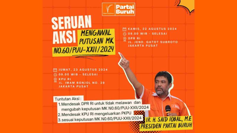 Seruan aksi Partai Buruh.