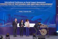 International Conference on Social Impact Assessment di Hotel Ritz-Carlton Jakarta, Selasa (17/09/2024).