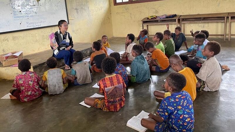 Diana Cristiana Da Costa Ati Guru Penggerak di Kabupaten Mappi. (FOTO: Puslapdik Kemendikbud)