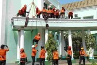 Baznas Tanggap Bencana sedang latihan antisipasi bencana alam.