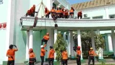 Baznas Tanggap Bencana sedang latihan antisipasi bencana alam.