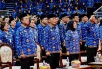 Menteri ATR/BPN, Nusron Wahid menghadiri HUT KORPRI.