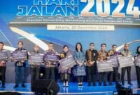 Pj Bupati Ciamis menerima Penghargaan langsung dari Kementerian PUPR.