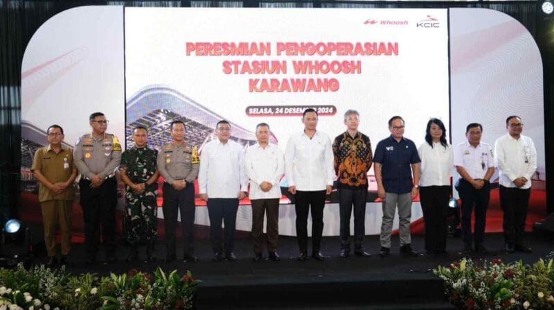 Peresmian pengoperasian Stasiun Whoosh Karawang pada Selasa (24/12/2024).