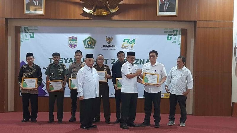 Kantor Pertanahan Ciamis berhasil meraih penghargaan sebagai Lembaga Vertikal Pengelola Zakat Terbaik.