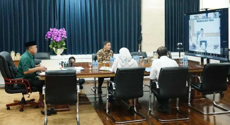 Pengarahan daring kepada jajaran Kanwil BPN Sulawesi Tengah dan Sulawesi Barat, Kamis (2/1/2025).