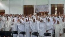Bimbingan jemaah haji asal Ciamis di Gedung Islamic Center Ciamis, Sabtu (19/4/2025).