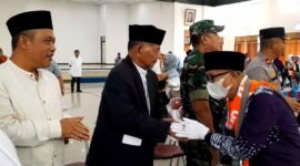 Pemberangkatan calon jemaah haji di Gedung Islamic Center Ciamis.