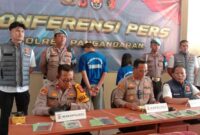Polres Pangandaran saat menggelar konferensi pers.