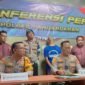 Konferensi pers di Mapolres Pangandaran.