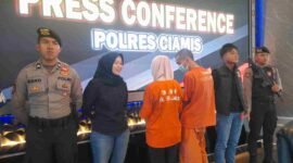 Konferensi Pers di Mapolres Ciamis.